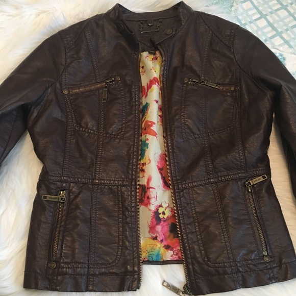 Jou Jou Jackets & Blazers - ❌SOLD❌ Joy Jou Vegan Brown Faux Leather Jacket